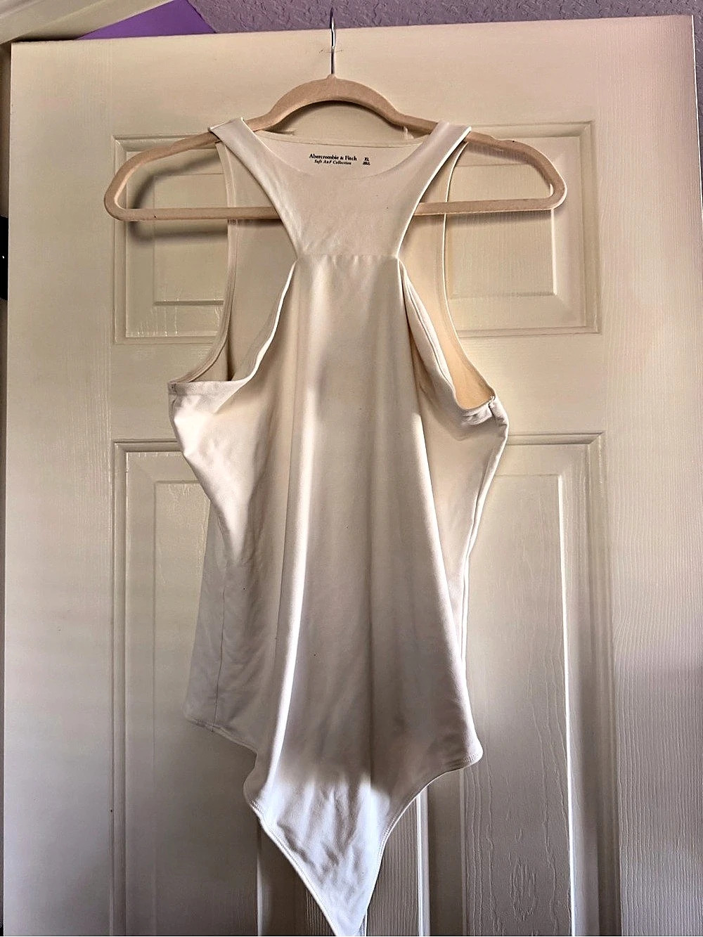 Abercrombie & Fitch Soft A&F Collection Racerback Bodysuit White XL